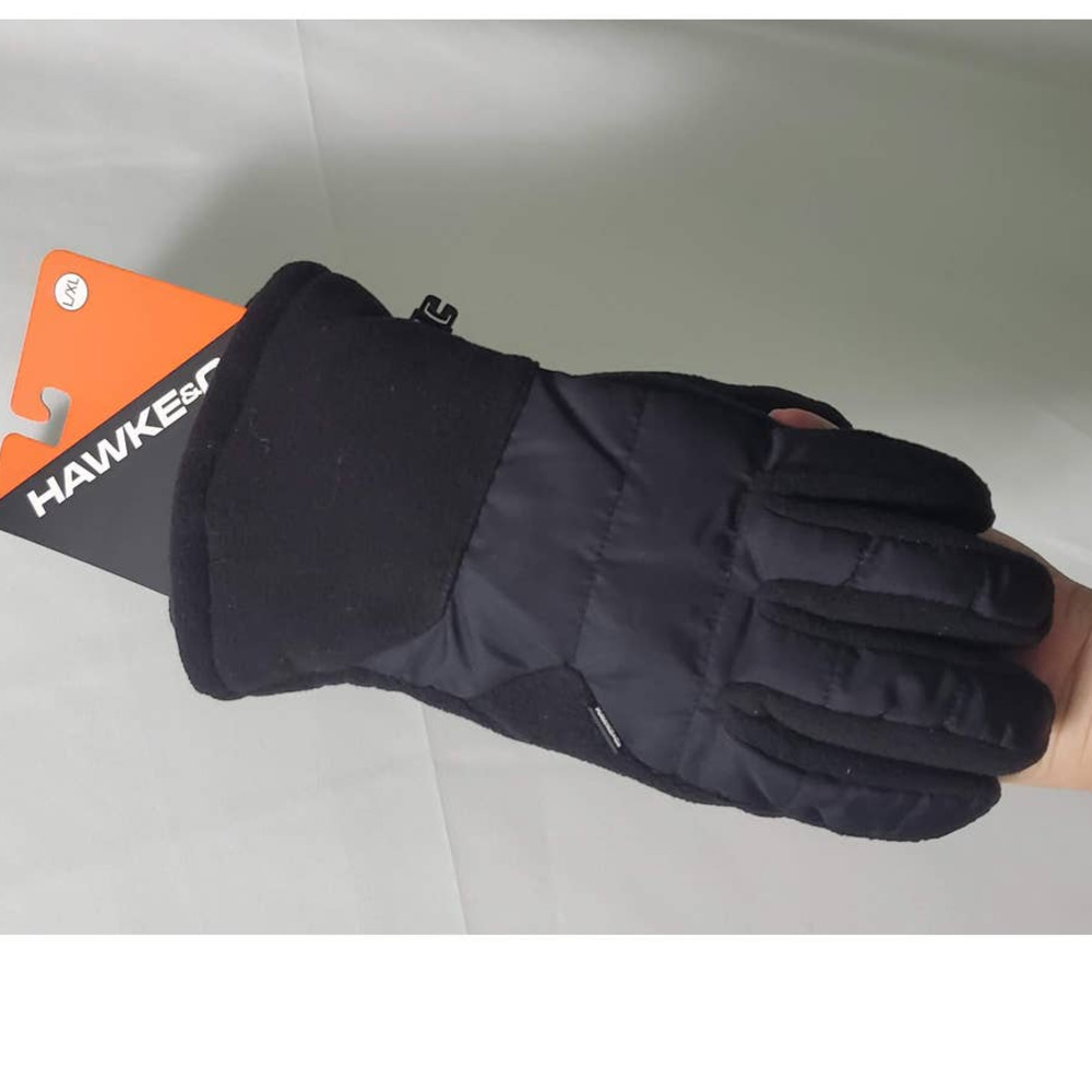 NWT! Hawke & Co Black Fleece Gloves Unisex Men's Size L/XL